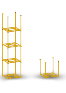 A Single Rack And a Stack Rack The total stack height should be no greater than 5 times the smallest footprint dimension (five times the depth or width, whichever is smaller).